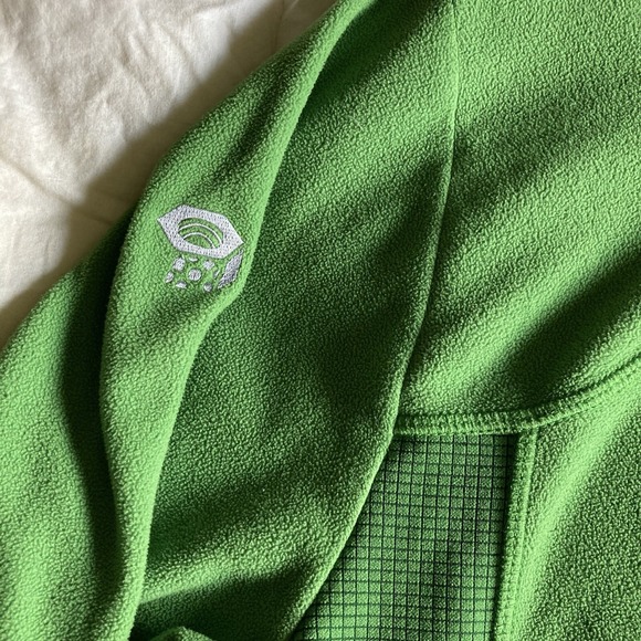 Mountain Hardwear Men's Large Quarter-Zip Fleece LS Pullover Bright Green GORP - Picture 7 of 15